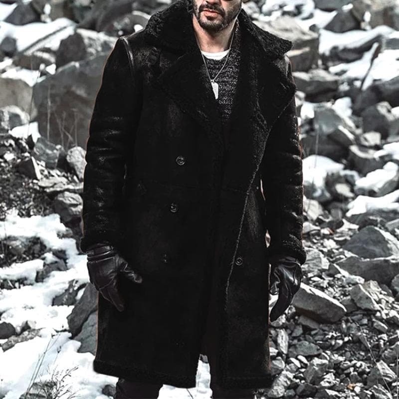 Men's Fur All-in-one Warm Jacket Lambswool Imitation Fur Coat 3XL