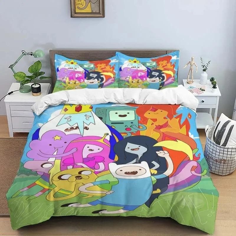 Cartoon Adventure Time Finn And Jake Duvet Cover Comforter Bed Single Twin Full Queen Size 3d Youth Girl Boys Gift 150X200cm-3pcs