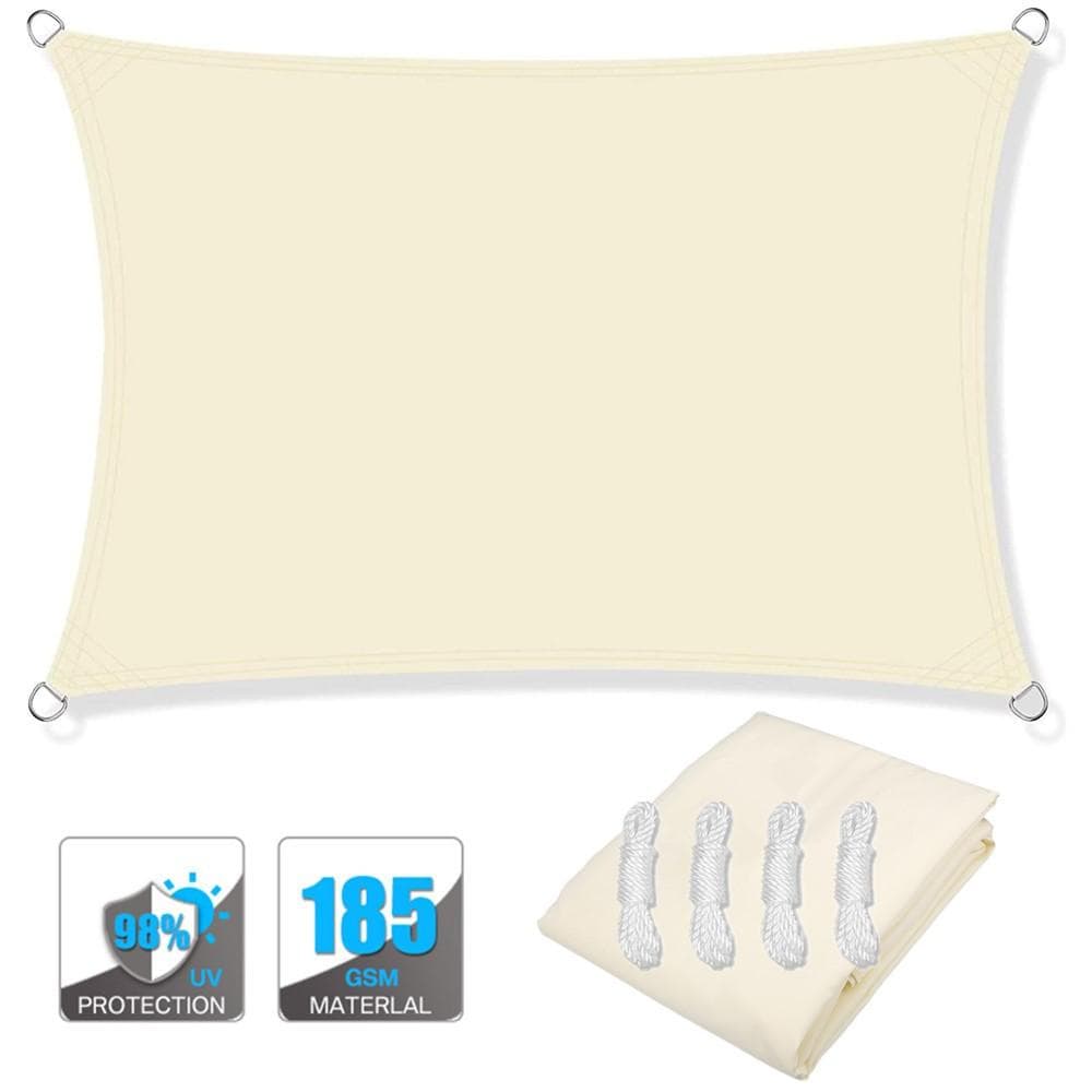 4x2/3/5/6M Rectangular Sun Sail Waterproof Sun Shelter Weather Protection Canopy UV Protection for Patio Balcony Garden Awning 2Mx3M