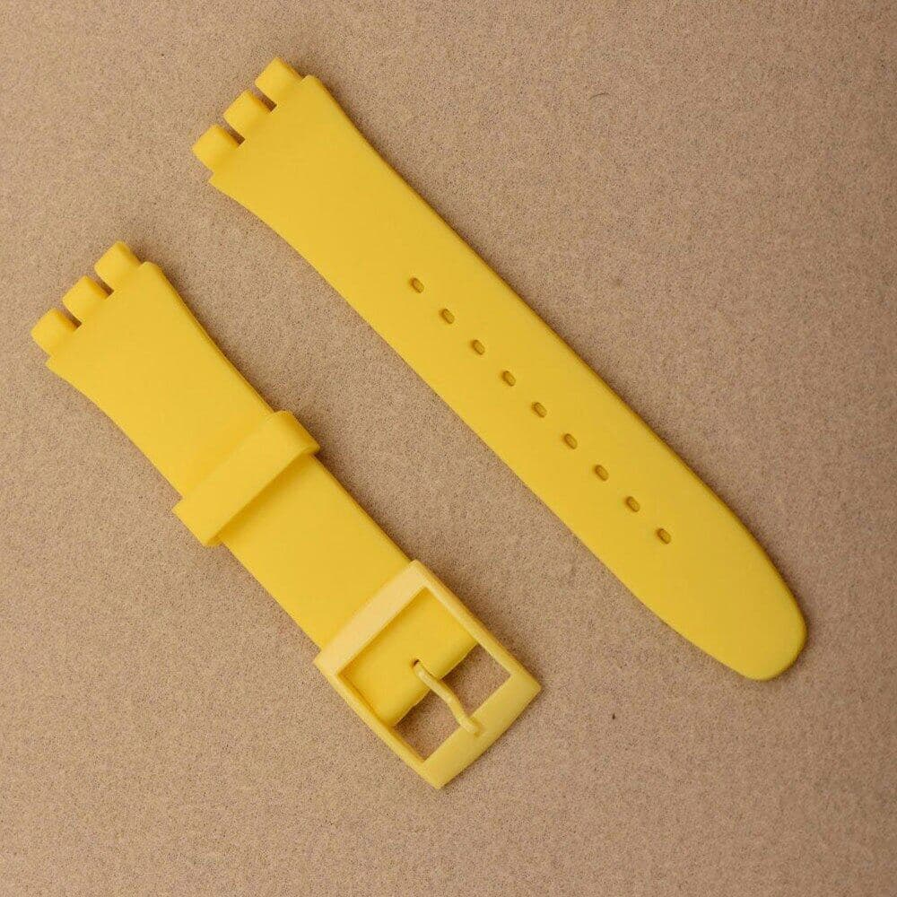 Silicone Strap For Swatch Soft TPU Watchband 17mm 19mm Rubber Strap For Men Women Belt Wristband 20mm Band Watch Accessories 17mm yellow