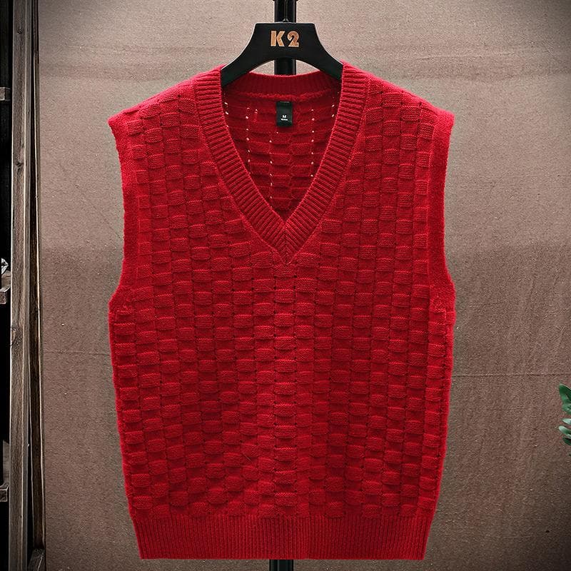 Sweater Tank Top Men's Vest Underlay V-neck Sleeveless Sweater Sweater Couple warm vest 15 different flower shapes in different colors XXL