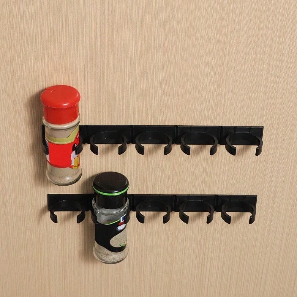 Large-capacity Spice Rack Set - Wall-mounted Spice Rack, Easy to Install, No Drilling Required, Wall and Cabinet Hanging Organizer 2pcs black