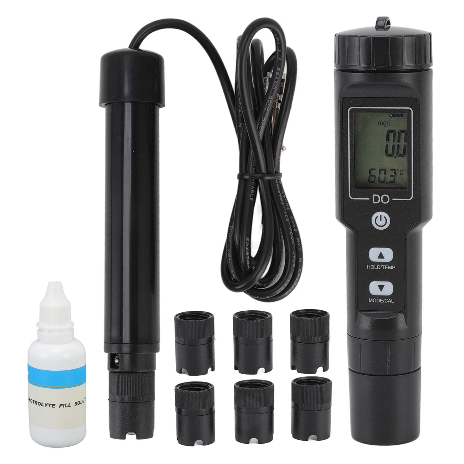 Dissolved Oxygen Meter Detachable Probe Digital Screen Display Dissolved Oxygen Sensor For Aquarium Without Backlit