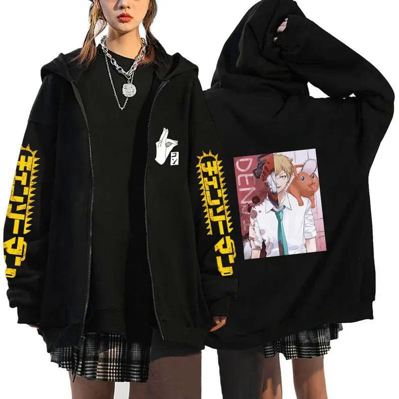 Anime Chainsaw Man Zip Hoodies Sweatshirts S