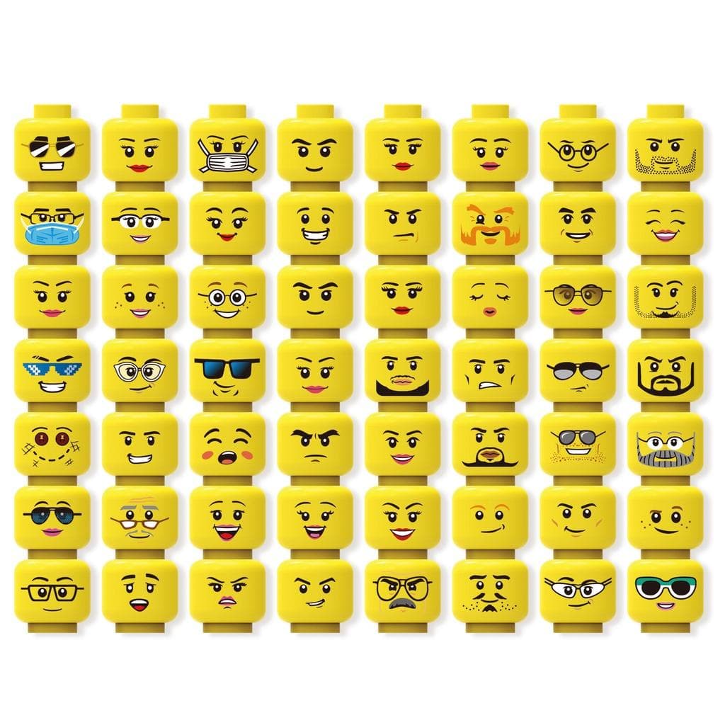 56pcs MiniFigure Face Head Set Female or Male MOC Figures Expression Accessories Parts Building Blocks Bricks for Children