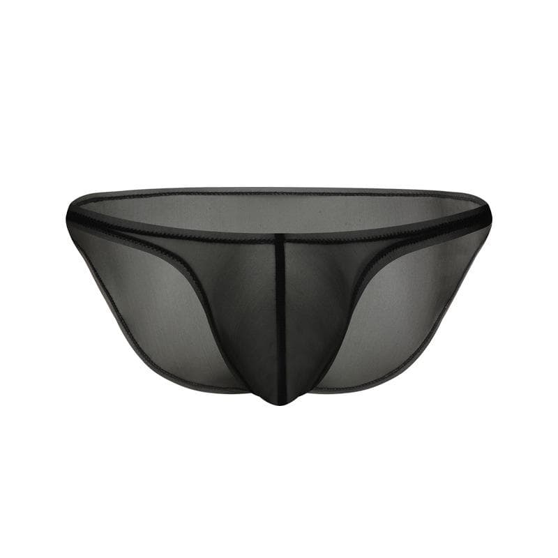 Men's Ultra-Thin Ice Silk Low-Rise Briefs with U-Shaped Pouch (50g) M black