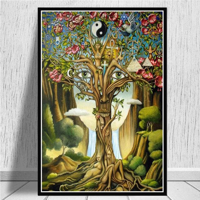 Alex Grey Psychedelic Trippy Tree Life PicturesWall Art Canvas Prints Painting Bedroom Abstract Poster Modern Home Decoration 40X60cm Unframed