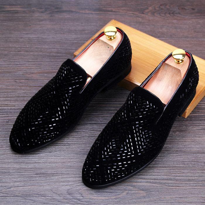 Fashion Movechain Arrive Men's Genuine Leather Loafers Casual Shoes Fashion Mens Rhinestone Driving Shoes Man Flats Dress Wedding Shoes 7
