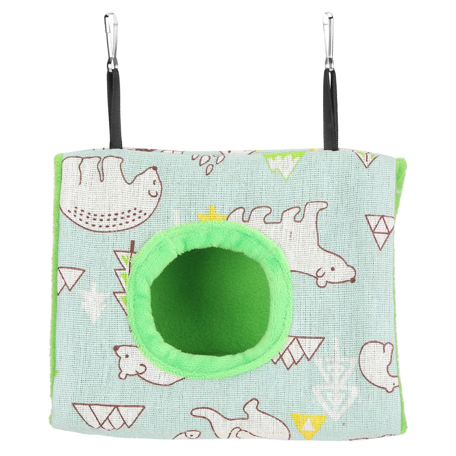Warm Bird Nest House Plush Fluffy Hanging Hammock Sleeping Bed for Hamster Parrot BirdsM Bear M(315 X 180mm / 12.4 X 7.09in)