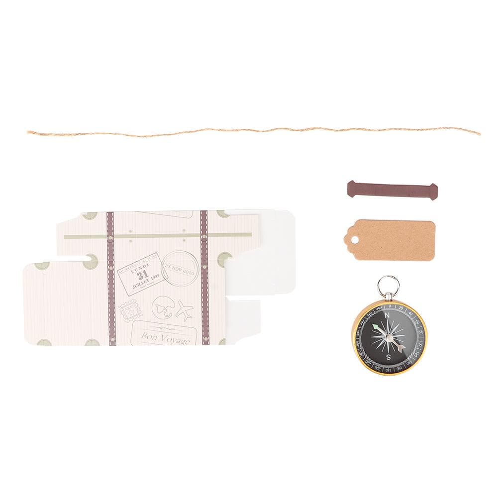 20Pcs Wedding Gift Box Candy Boxes with Compass and Kraft Tags for Travel Wedding Favors