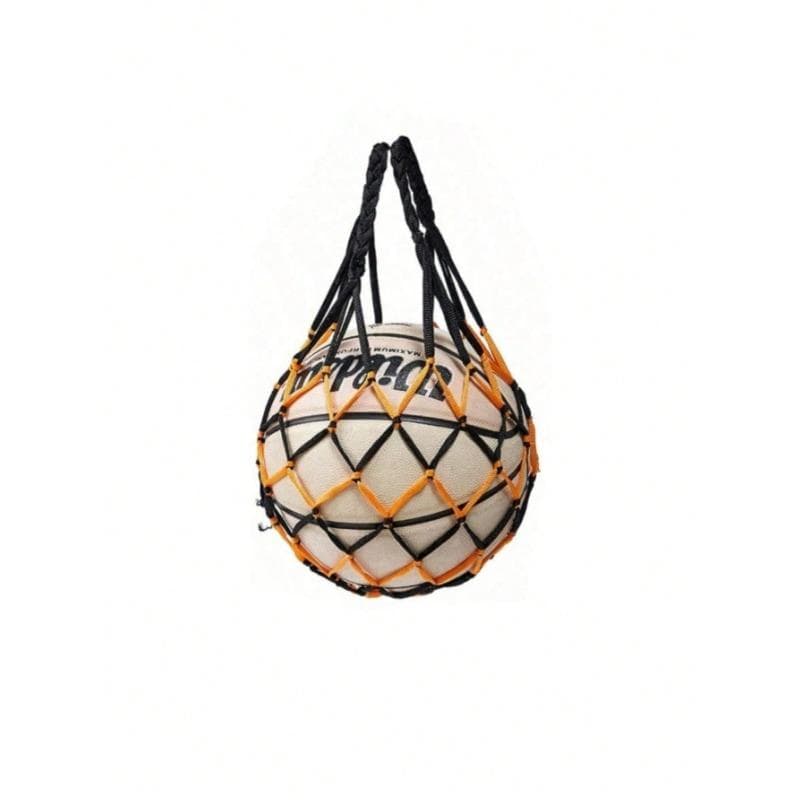 1pc Portable Hanging Sports Ball Storage Bag | Basketball Net Bag, Volleyball Football Mesh Holder | Single Ball Carry Organizer Black and Yellow Net Bag&one-size multicolour