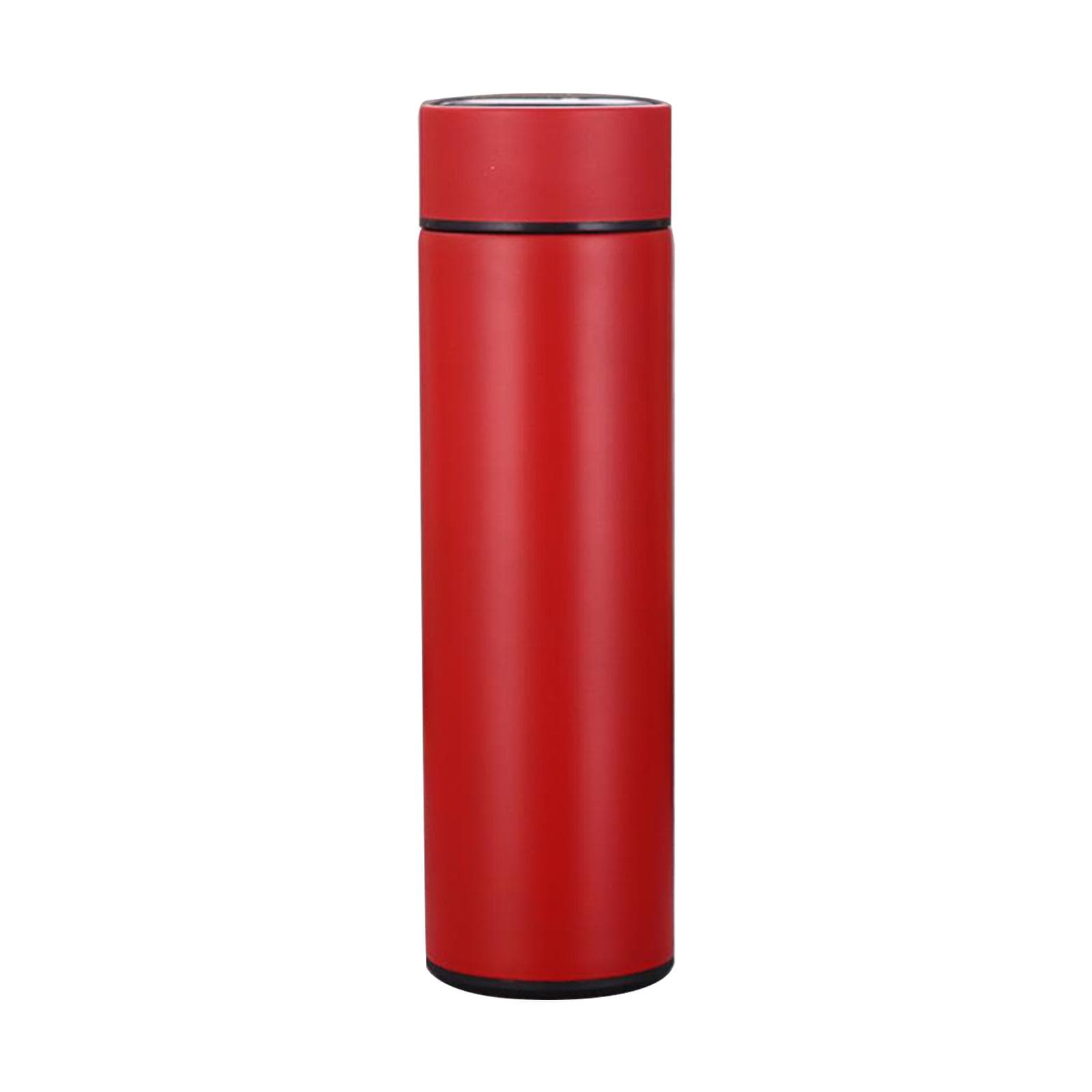 17oz Vacuum Insulated Coffee Mug Double Walled Water Bottle with LED Temp Display Removable Filter red