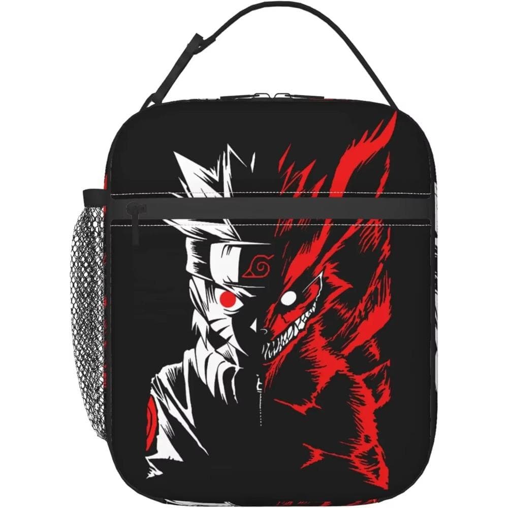 Cartoon Anime Insulated Lunch Bags Reusable Portable Insulated Tote Bag Thermal Cooler Bag for School Work Outdoor Picnic Beach 26x21x11CM black