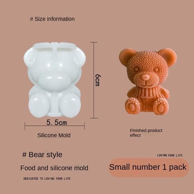 Silicone Mold Bear Shape Ice Cube Maker Chocolate Cake Mould Candy Dough Mold For Coffee Milk Tea Whiskey Ice Mold S