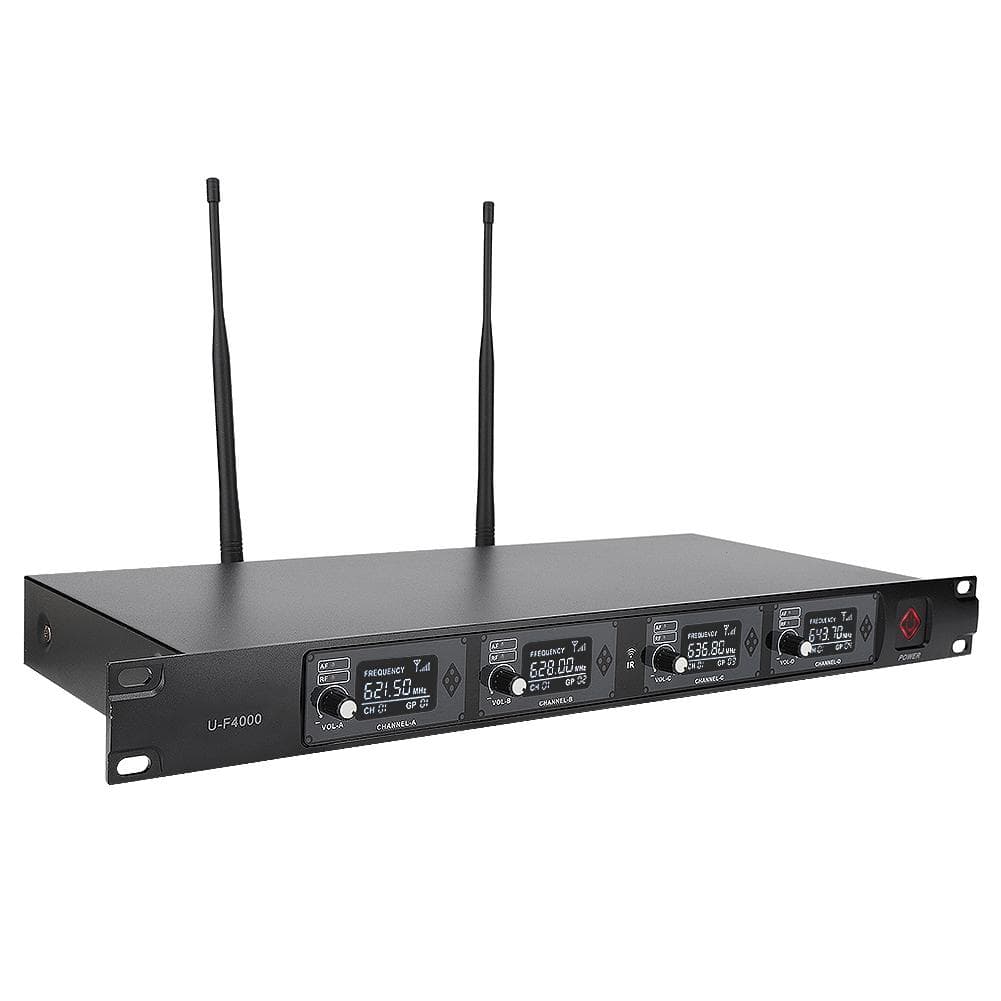 UHF 641.5~672.3Mhz 1 to 4 Professional Wireless Microphone Lapel Microphone US Plug