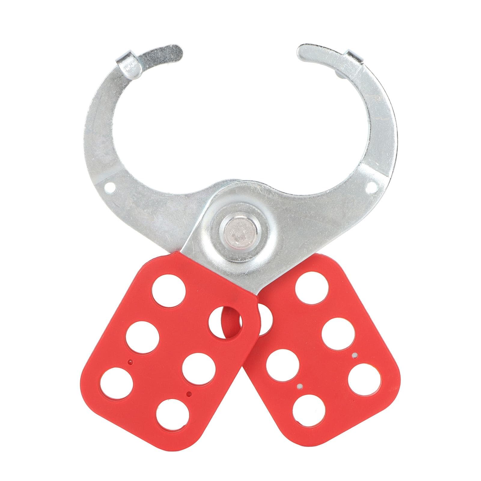 Lock Out Hasp 6 Holes Steel Industrial Security Lock Lockout Padlock Tag Out Hasp Red Silver