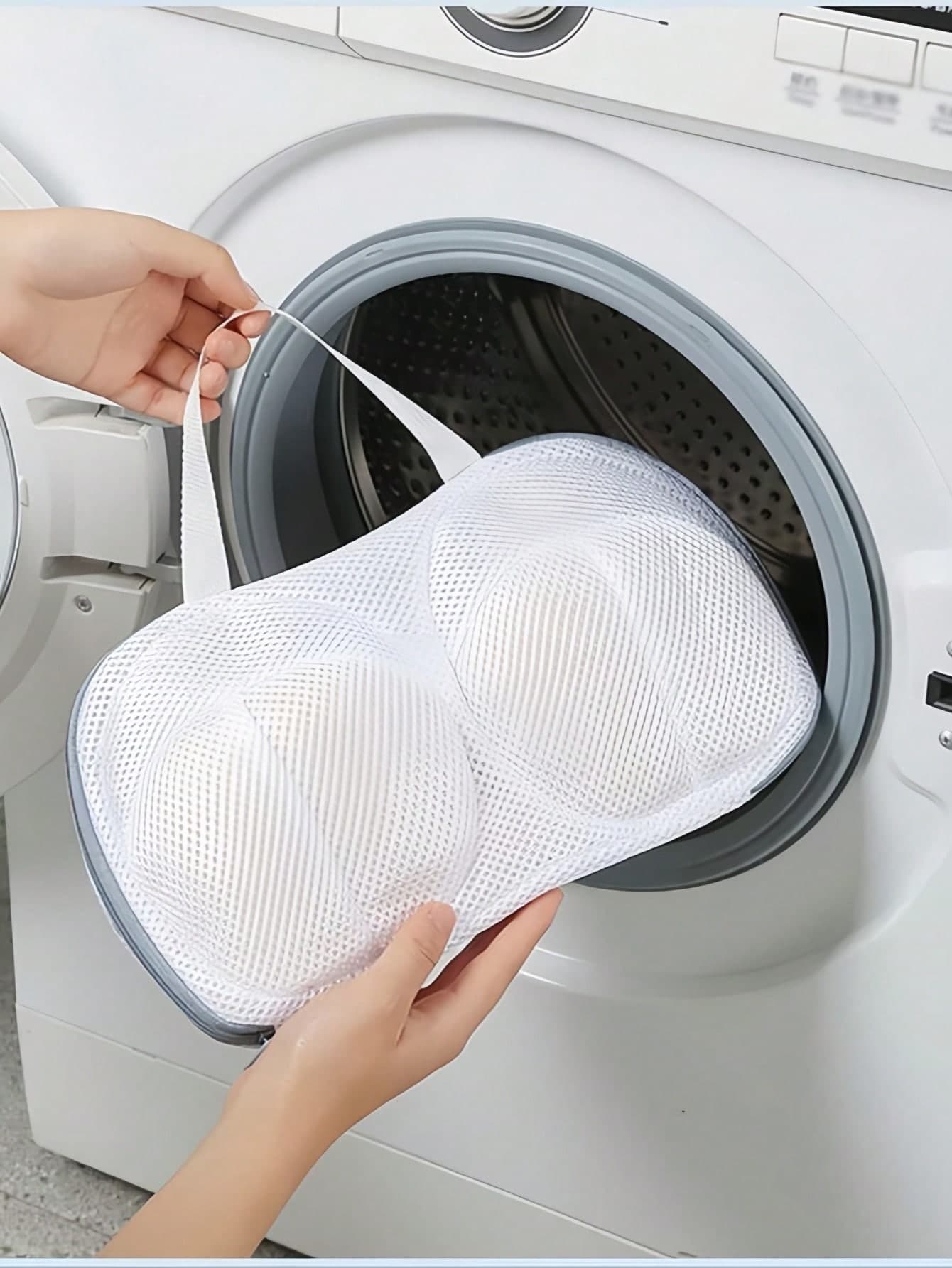 1pc Bra Laundry Bag For Washing Machine – Delicate Lingerie Wash Bag With Zipper, Prevents Deformation one-size