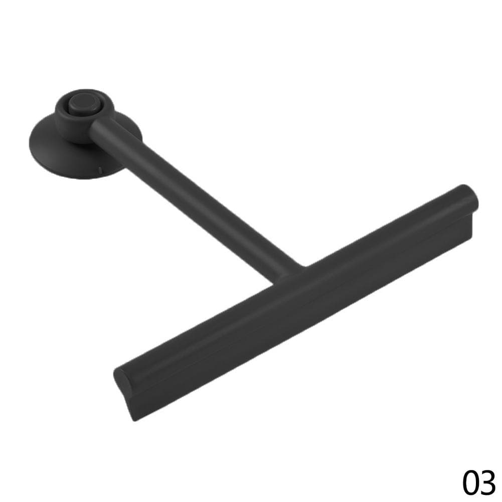 Shower Squeegee Glass Wiper Scraper Shower Squeegee Cleaner With Silicone Holder Bathroom Mirror Wiper Scraper Glass Cleaning black