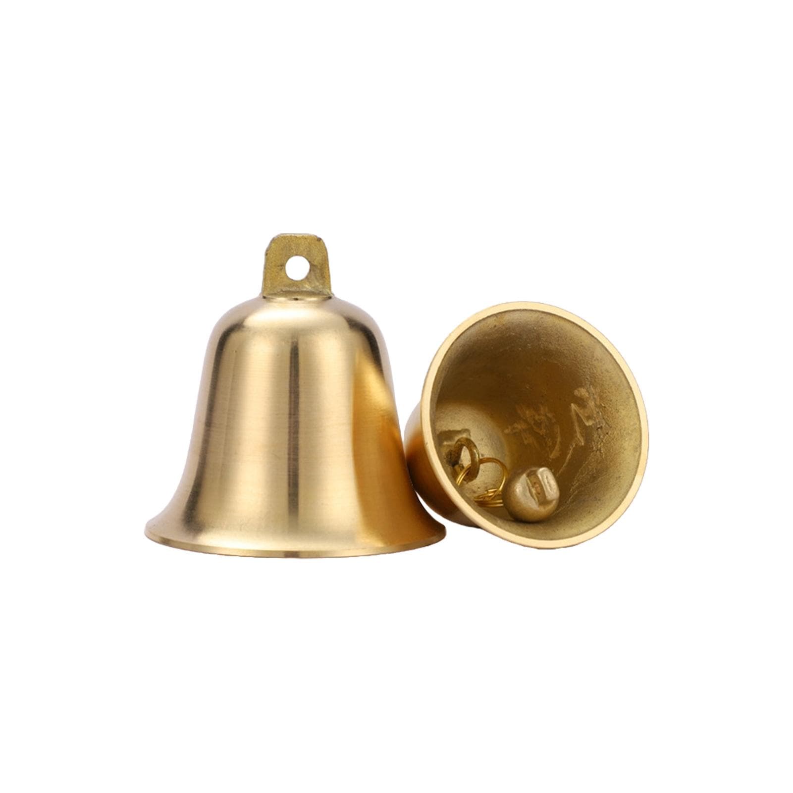 2pcs Hanging Bells with Hanging Rope Wind Chimes Jingle Bell DIY Copper Small Bell Pendant for gold