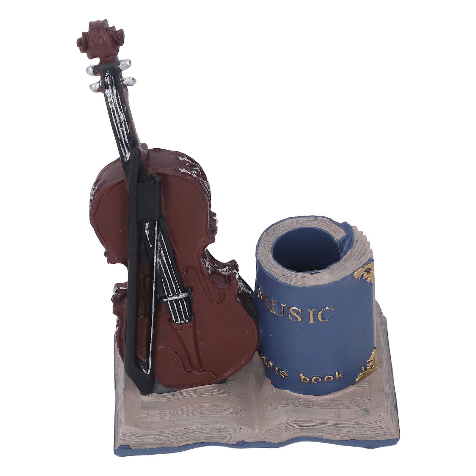 Retro Pen Holder Vintage Violin Blue Beautiful Practical Desktop Decorations for Home Student Room