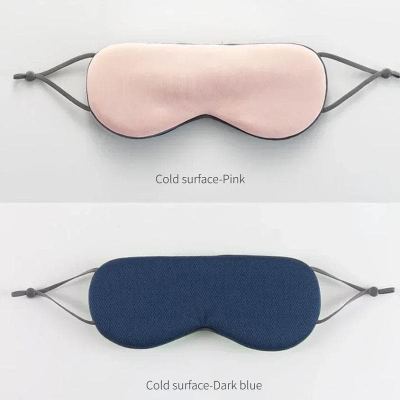 Sleep Mask Warm Cold Dual-Use Soft Silk Eye Mask Night Blackout Blindfold Eye Shade with Adjustable Elastic Strap Travel Shade blue