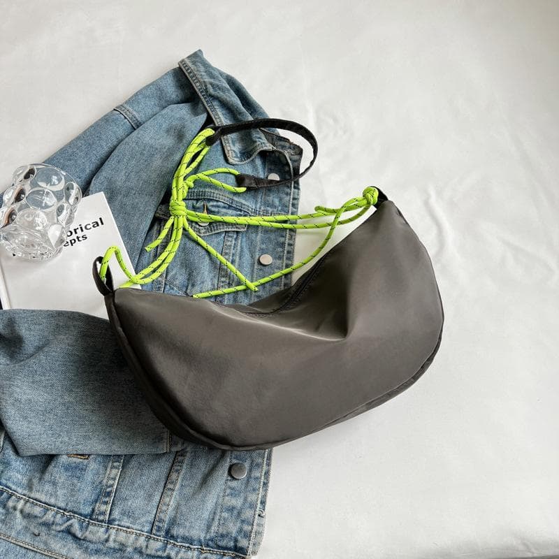 New Cloth Shoulder Bags Vintage Solid Color Hobos Bag Casual Large Capacity Diagonal Bag Fashion Versatile Women Handbag gray
