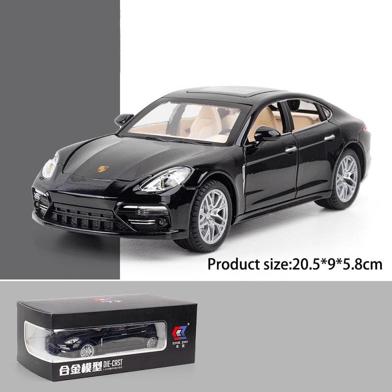 1/24 Scale Panamera Porsche Model Car Toy, Zinc Alloy Pull Back Toy car with Sound and Light for Kids Boy Girl Gift 1/24-20.5x9x5.8cm black