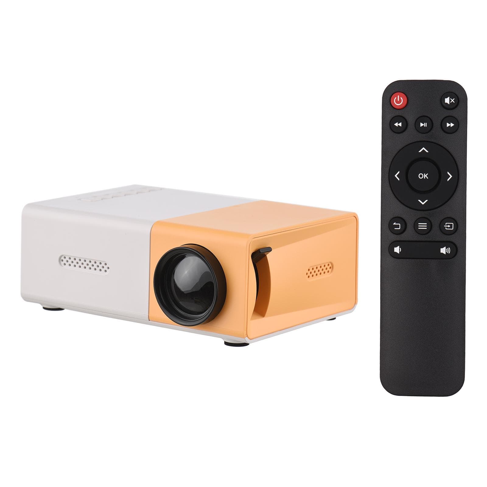 Mini LED Projector Supports 720P / 1080P Portable Video Projector with Built-in Speaker & Remote Control EU Plug