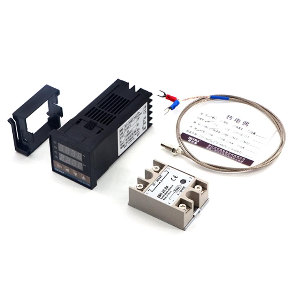 REX-C100FK02-V*DN Intelligent Temperature Controller SSR Output + SSR-25 DA +M6 1M Cable 3Pcs Set 1 set