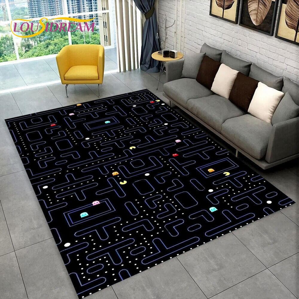Pacman Retro Classics Game Gamer Area Rug,Carpet Rug for Home Living Room Children Bedroom Sofa Doormat Decor,Non-slip Floor Mat 70x100cm