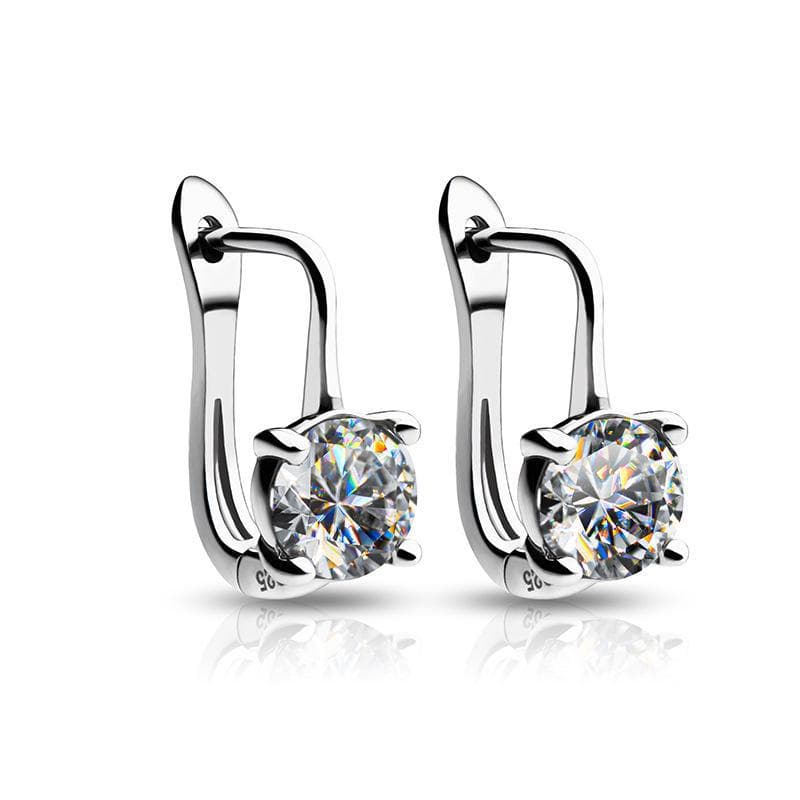 Cao Shi European & American Style Micro-Inlaid Zircon Earrings