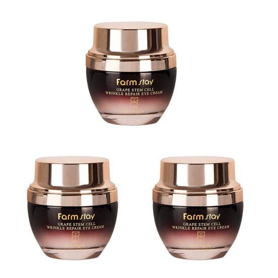 FARM STAY Grape Stem Cell Wrinkle Repair Eye Cream 50ml (anti-wrinkle functional Cosmetics) #3pcs