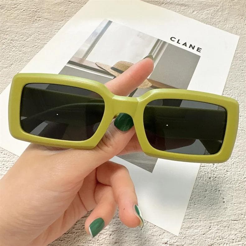 New Small Rectangular Women Sunglasses Vintage Brand Fashion UV400 Protection Outdoor Street Photo Eyewear 1PC