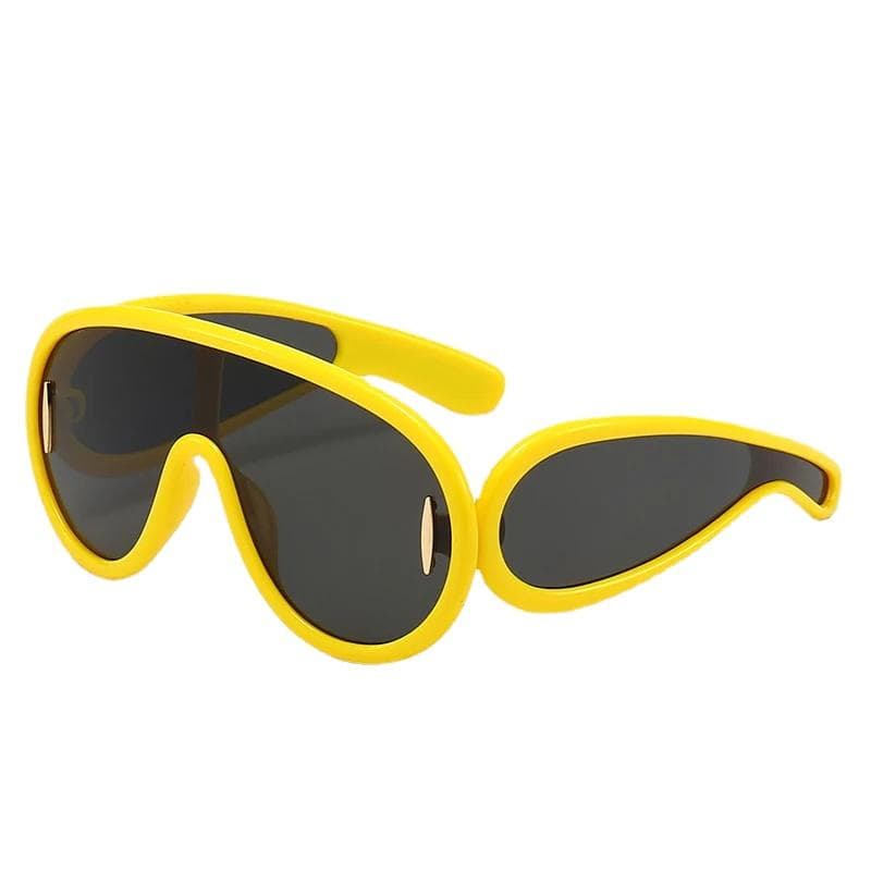 Oversized Y2K Punk One-Piece Sunglasses Women Sports Wave Mask Sun Glasses Luxury Steampunk Eyewear As shown in Figure
