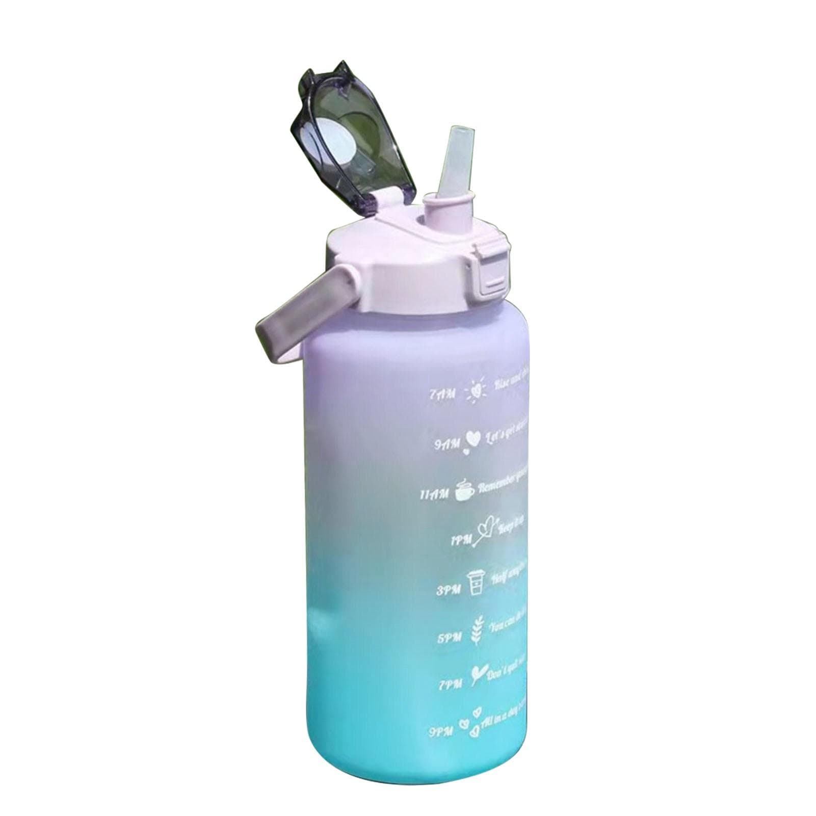 2000ml Sports Water Bottle Portable Lightweight Time Capacity Marking PC Water Bottle for Fitness L