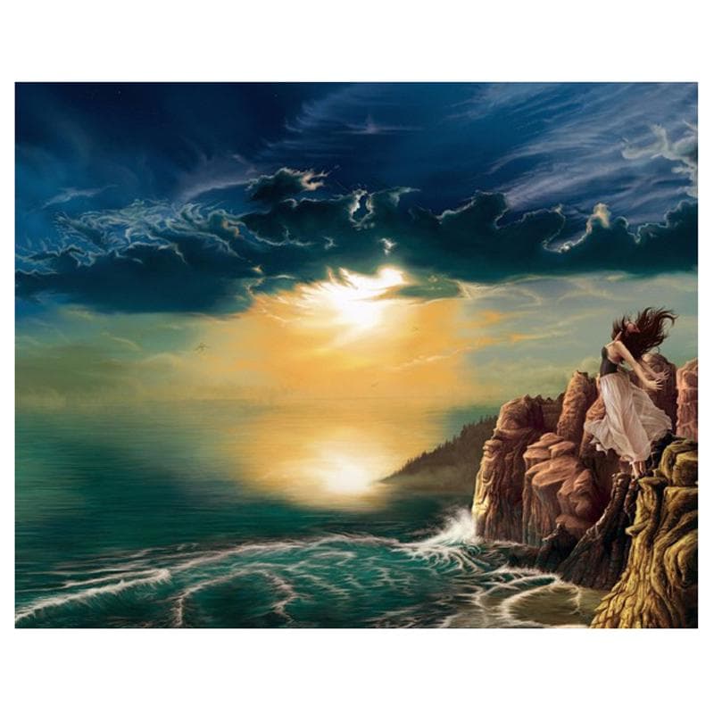 Diamond Painting Cross Stitch Crystal Rhinestone Paintings Diamond Embroidery The Sea of Beauty 20X30CM