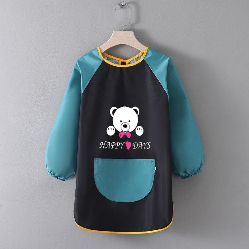 Painting Apron Children's Apron Set with Large Pockets Waterproof Ink Gown with Long Sleeves Craft Apron for School Art Crafts Painting 82*62*100,XL dark green/black