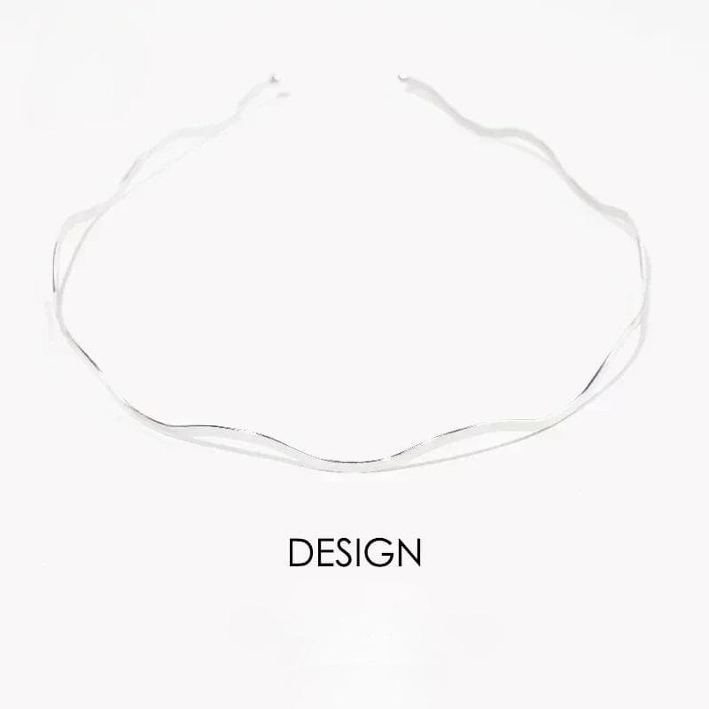 1Pcs Metal Waves Thin Hair Hoop Gold Silver Women Hairband Simple Practical Bangs Head Hoop Fashion Hair Accessories silver