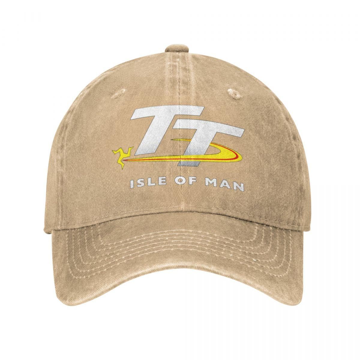 2023 Isle Of Man TT Races Merch Unisex Women Trucker Hat Motorcycle Racing Distressed Denim Washed Caps Hat Gift Snapback Cap One Size