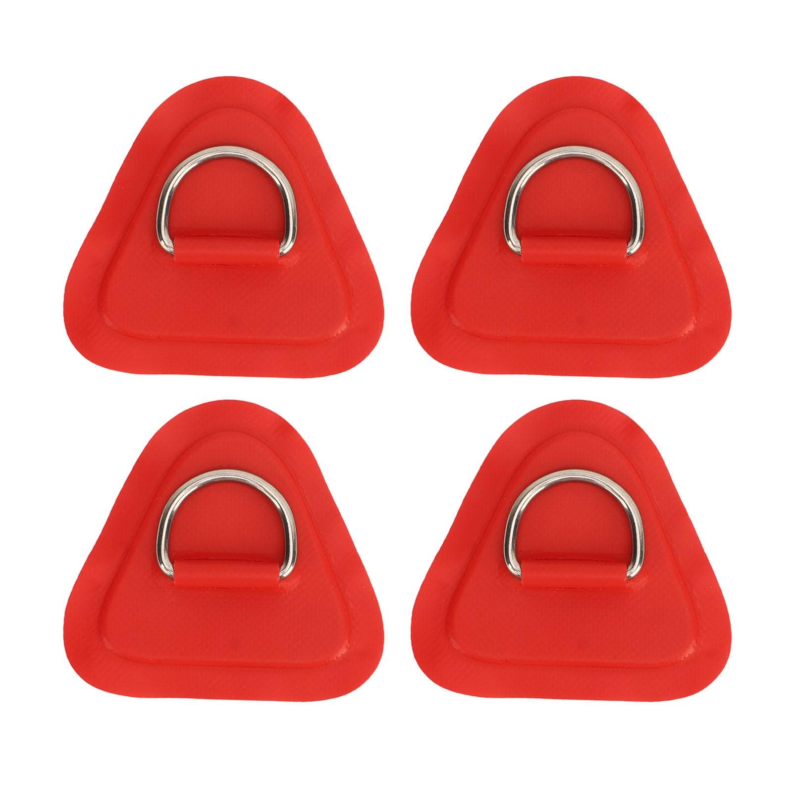 4 Pcs D Ring Patch Stainless Steel D Ring Pad for Inflatable Boat Surfboard Dinghy Paddle Board Red