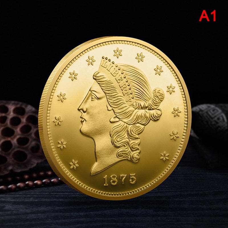American 1875 Statue Of Liberty Embossed Commemorative Coins Plated Gold gold