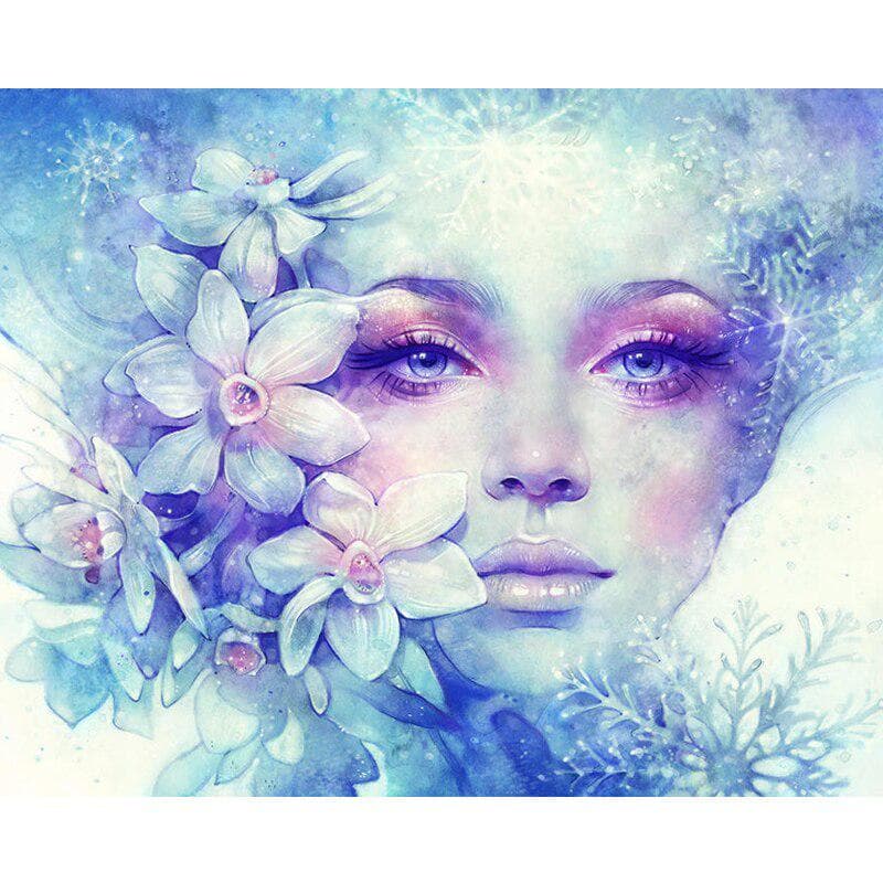 Embroidery Rhinestones Cross Stitch 5d Diamond Painting Cross Stitch Girl and Flower Home Decoration 20X30CM