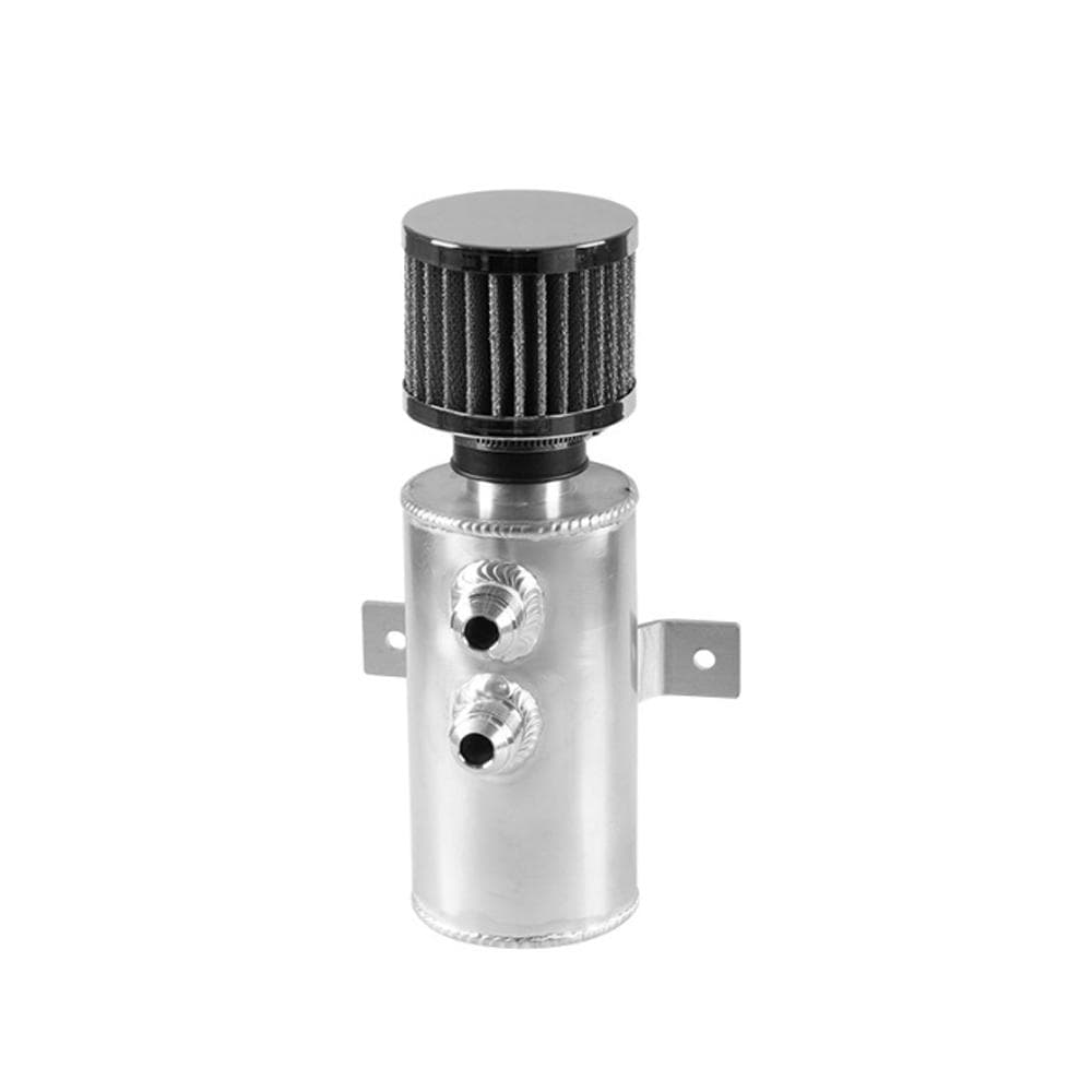 10AN Baffled Oil Catch Can Universal Oil Breather Tanks with Valve 750ml silver