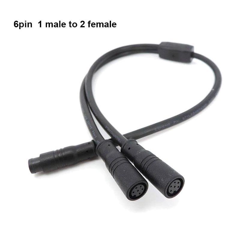 M8 Julet waterproof 1 male to 2 female 2/3/4/5/6 pin Ebike DC splitter sensor Connector Cable Electric Bicycle Butt Joint Plug 6pin