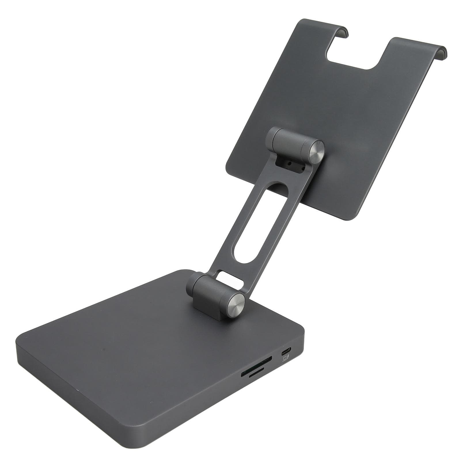 10 in 1 USB C Hub with Vertical Stand Support 4K HD Plug and Play USB C Docking Station for Tablet gray