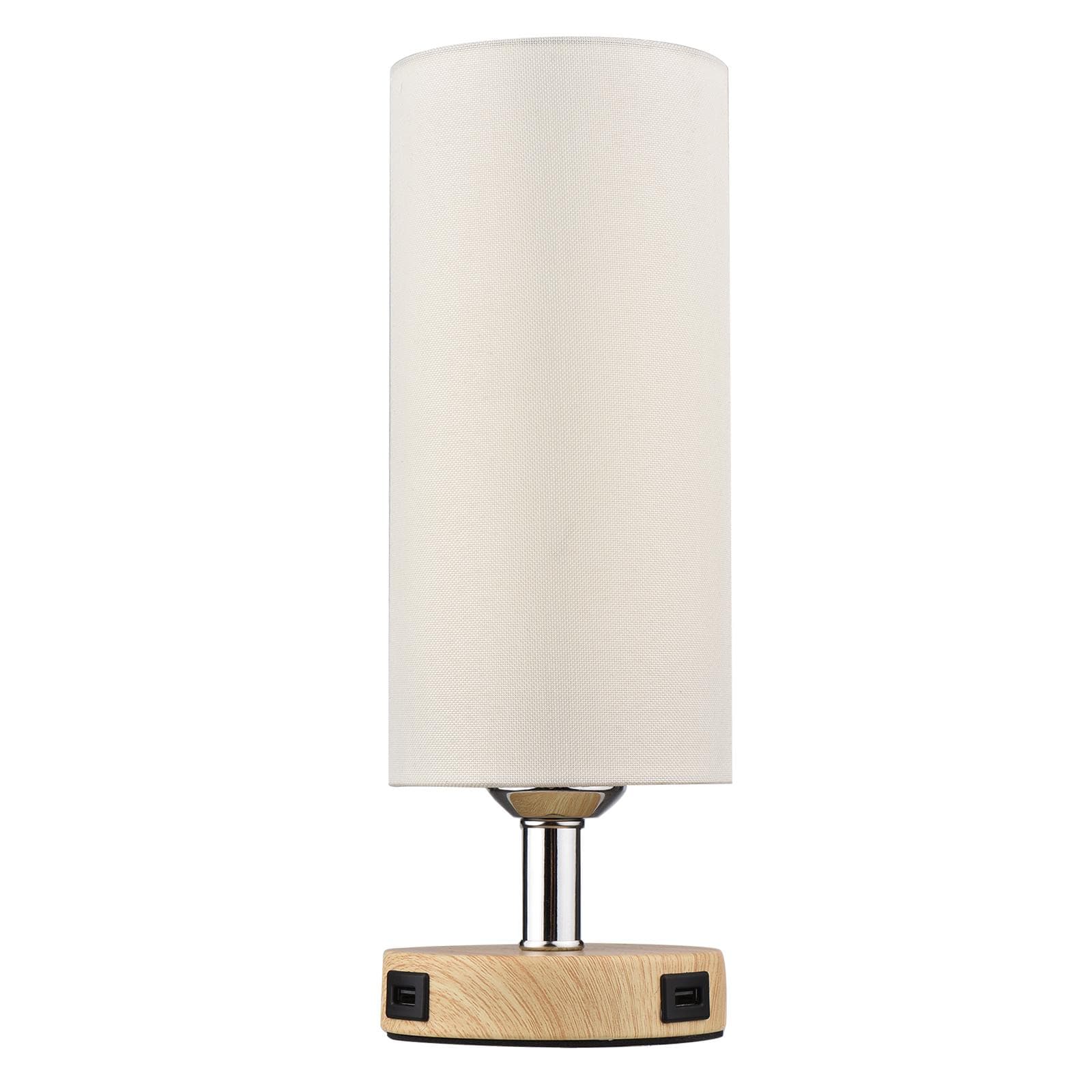 Touch Control Table Lamp Bedside Desk Lamp with E26 LED Bulb Warm White Light Modern Tabletop Lamp US Plug beige