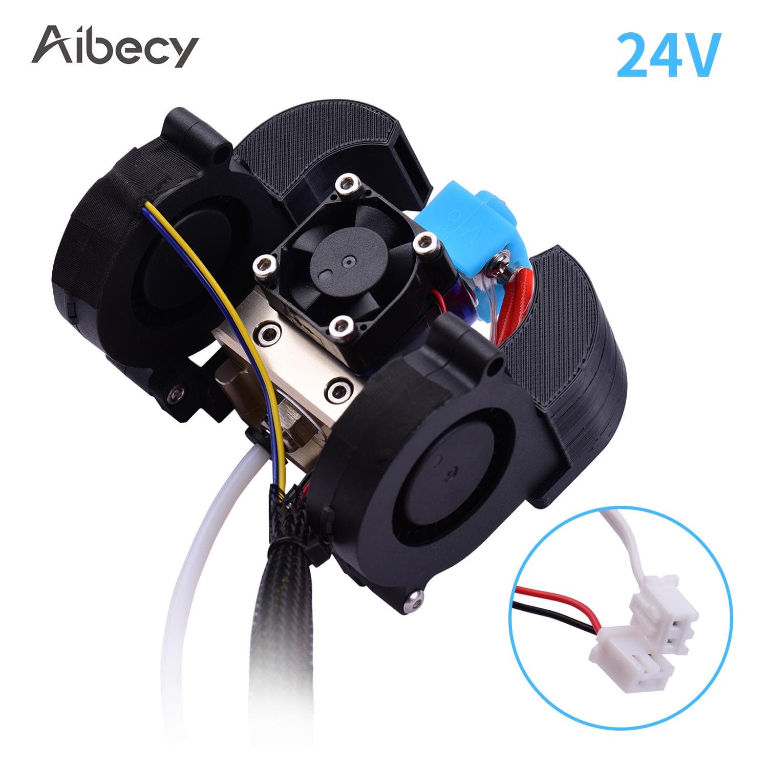 Aibecy Ender Full Assembled Extruder Hotend Kit with Aluminum Heating Block 0.4mm Nozzle Cooling 24V multicolour