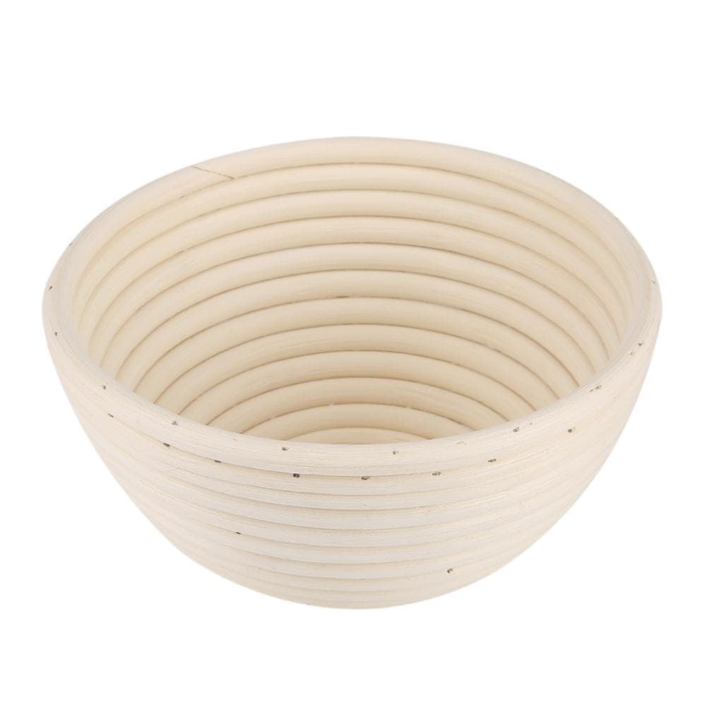 European style Cane Round Bread Dough Rising Rattan Basket 18 x 9 cm