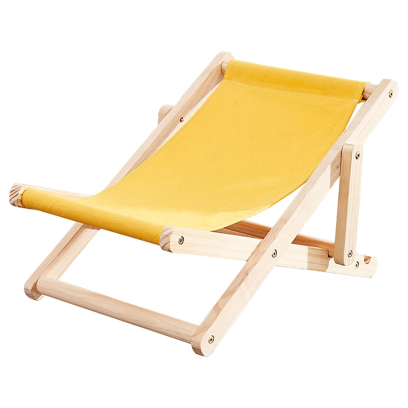 Wood Cat Chair Universal All Seasons Strong Load Bearing Scratch Resistance Comfortable Mini Beach yellow