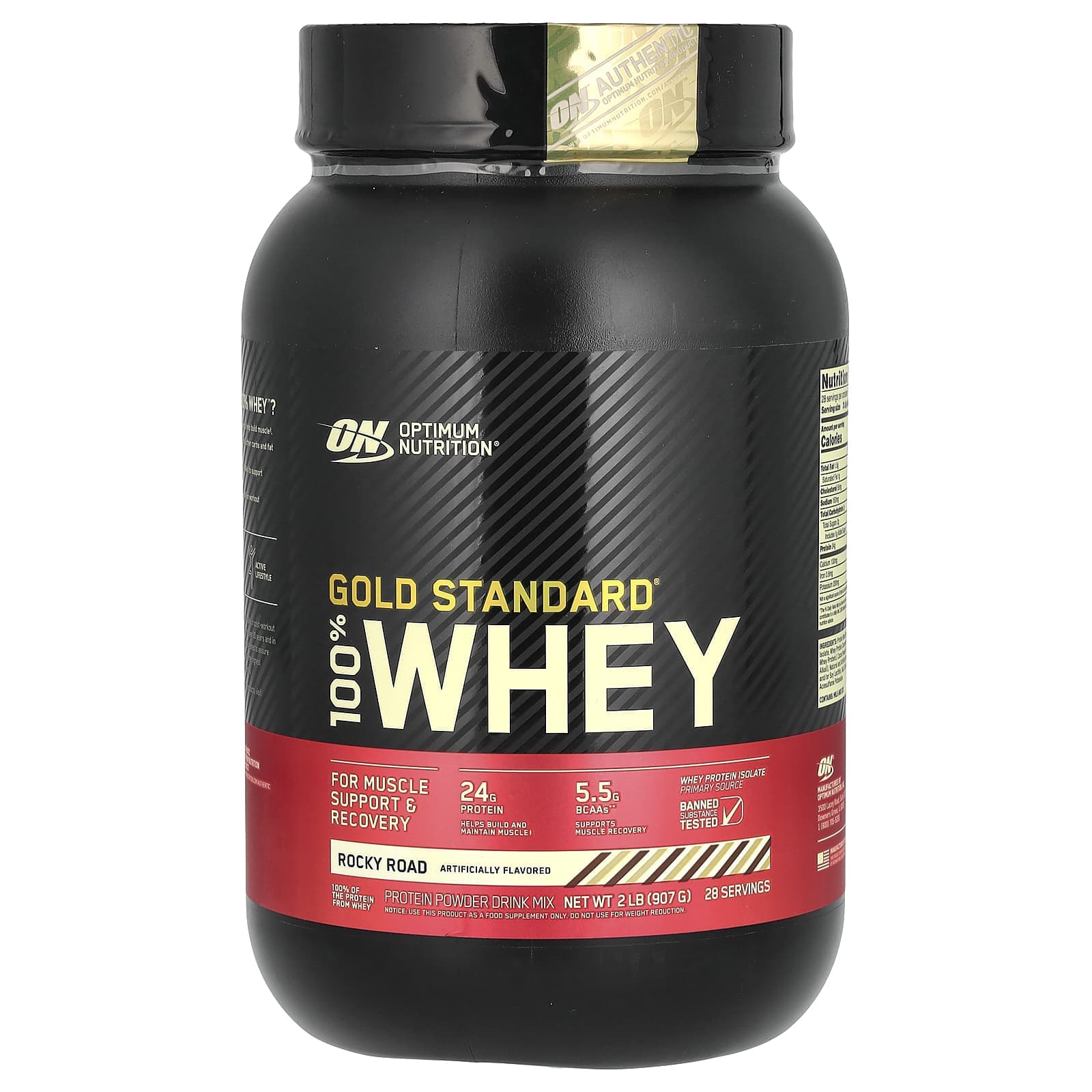 Optimum Nutrition, Gold Standard 100% Whey, Rocky Road, 2 lbs (907 g)